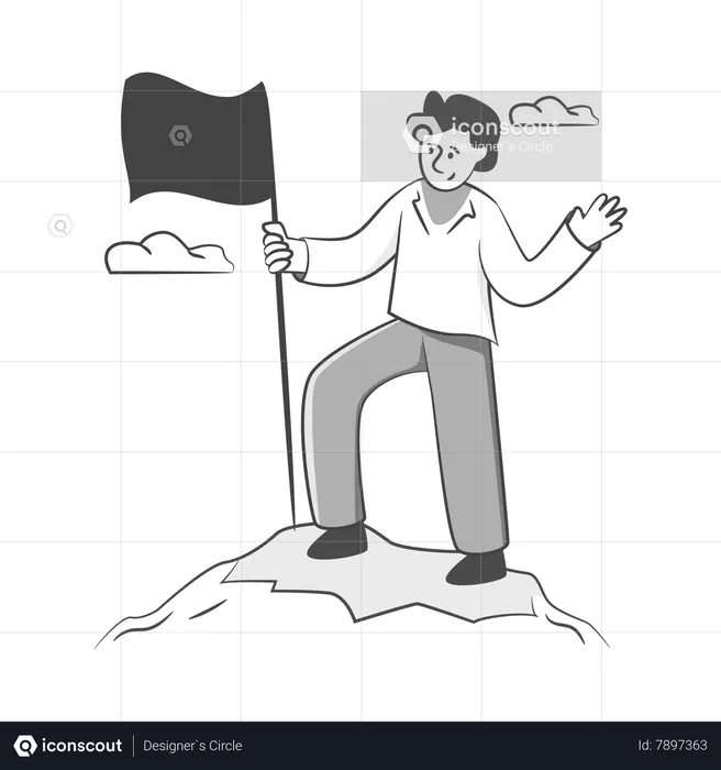 Success Flag  Illustration