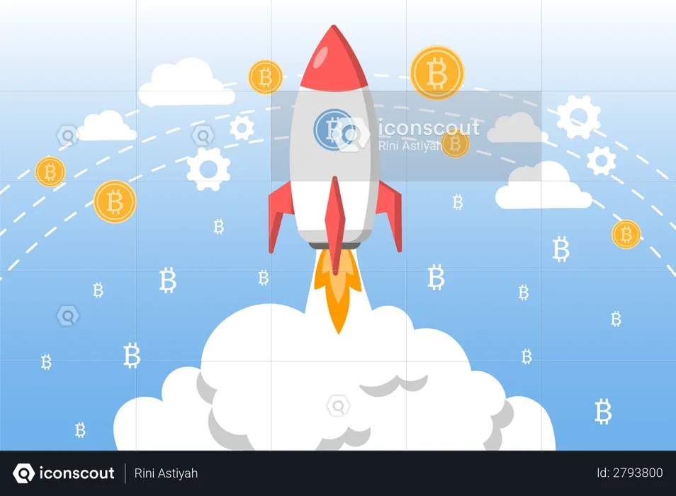 Success in bitcoin  Illustration