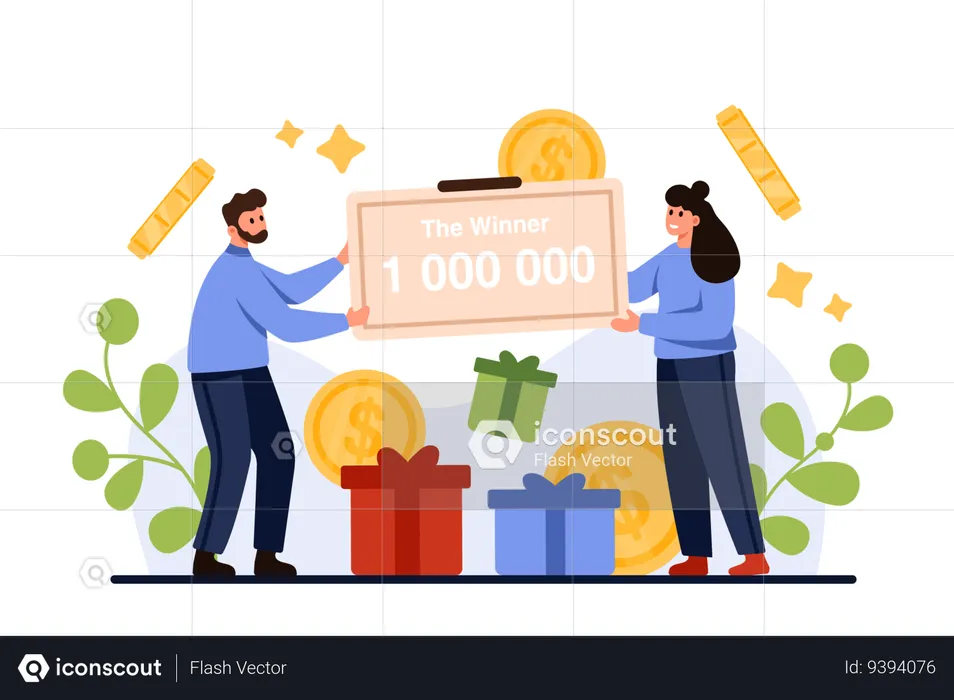 Success in lottery  Illustration