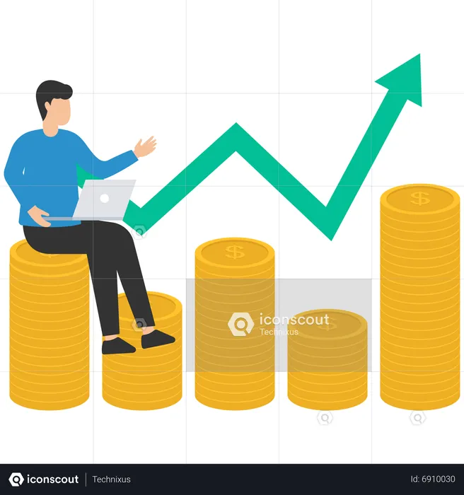 Success investment growing more profit  Illustration