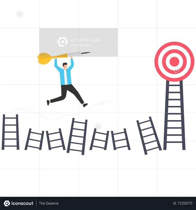 Success step to reach business goal  Illustration