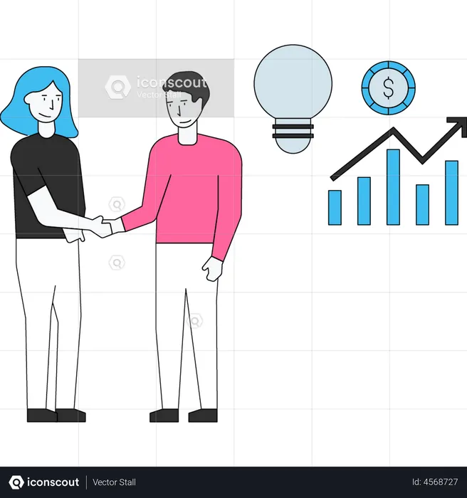 Successful business deal handshake  Illustration