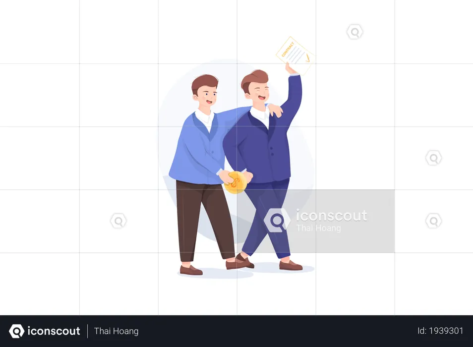 Successful business deal  Illustration