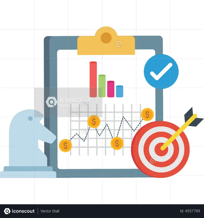 Successful business growth strategy  Illustration