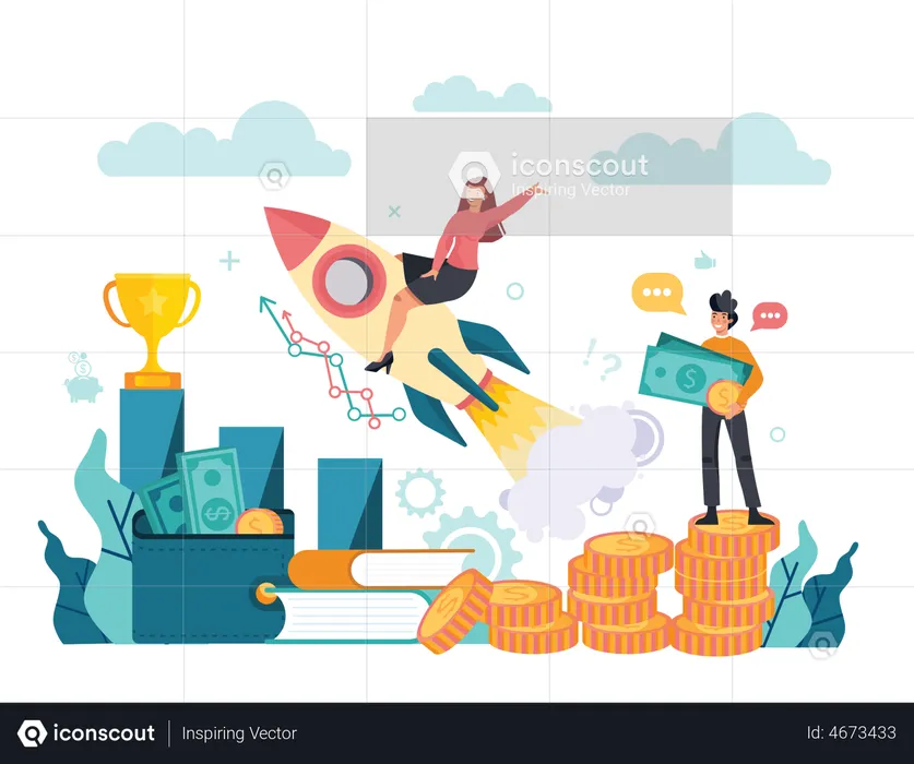 Successful business startup  Illustration