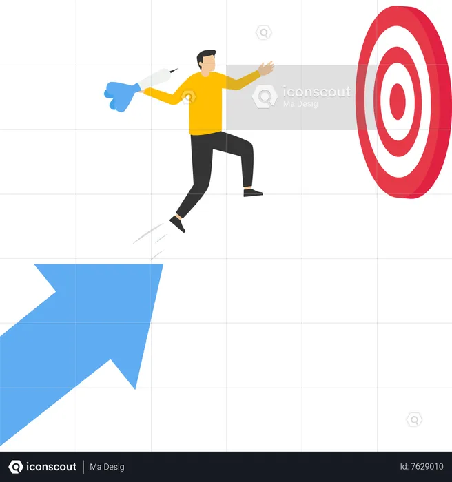 Successful Business Target Achievement  Illustration