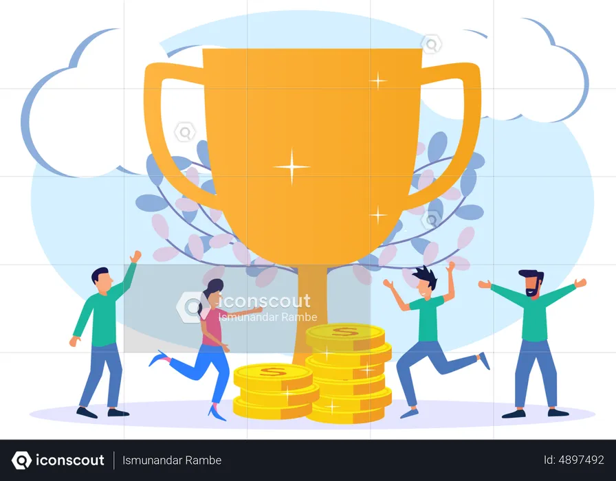 Successful business team  Illustration