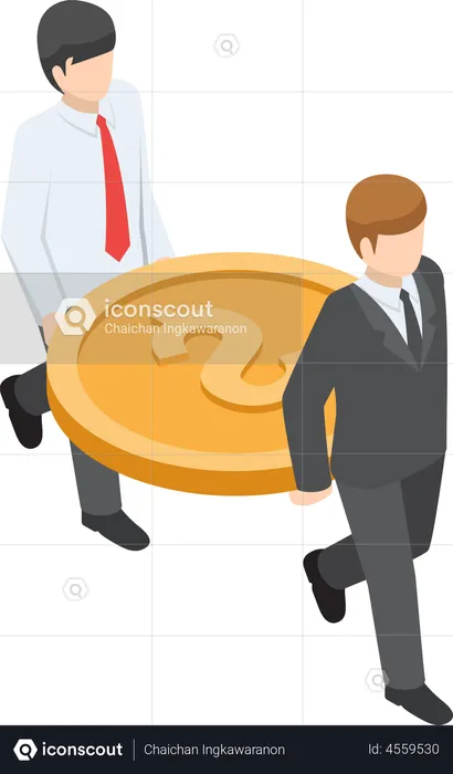 Successful business team working together  Illustration