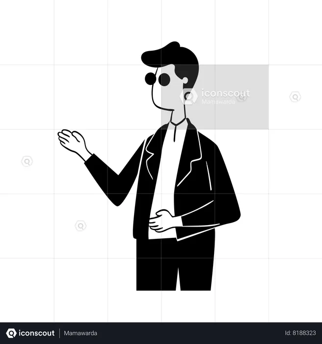 Successful businessman standing  Illustration