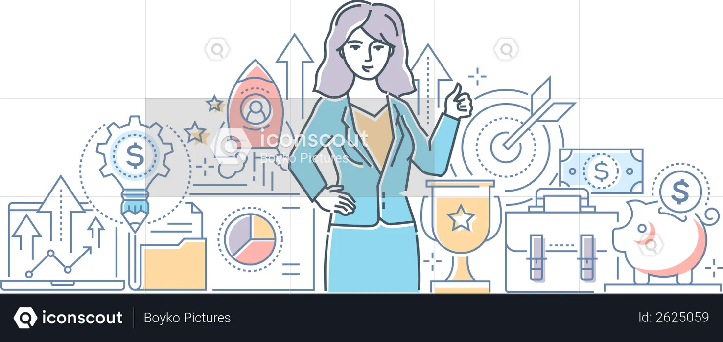 Successful businesswoman  Illustration