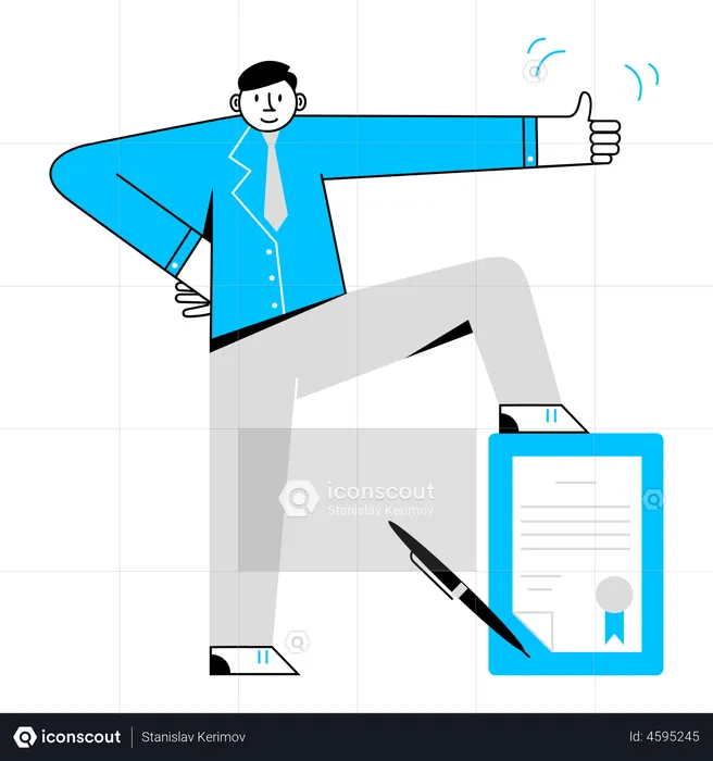 Successful Contract In Business  Illustration