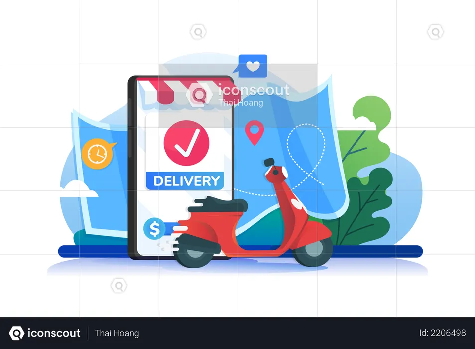 Successful Delivery  Illustration