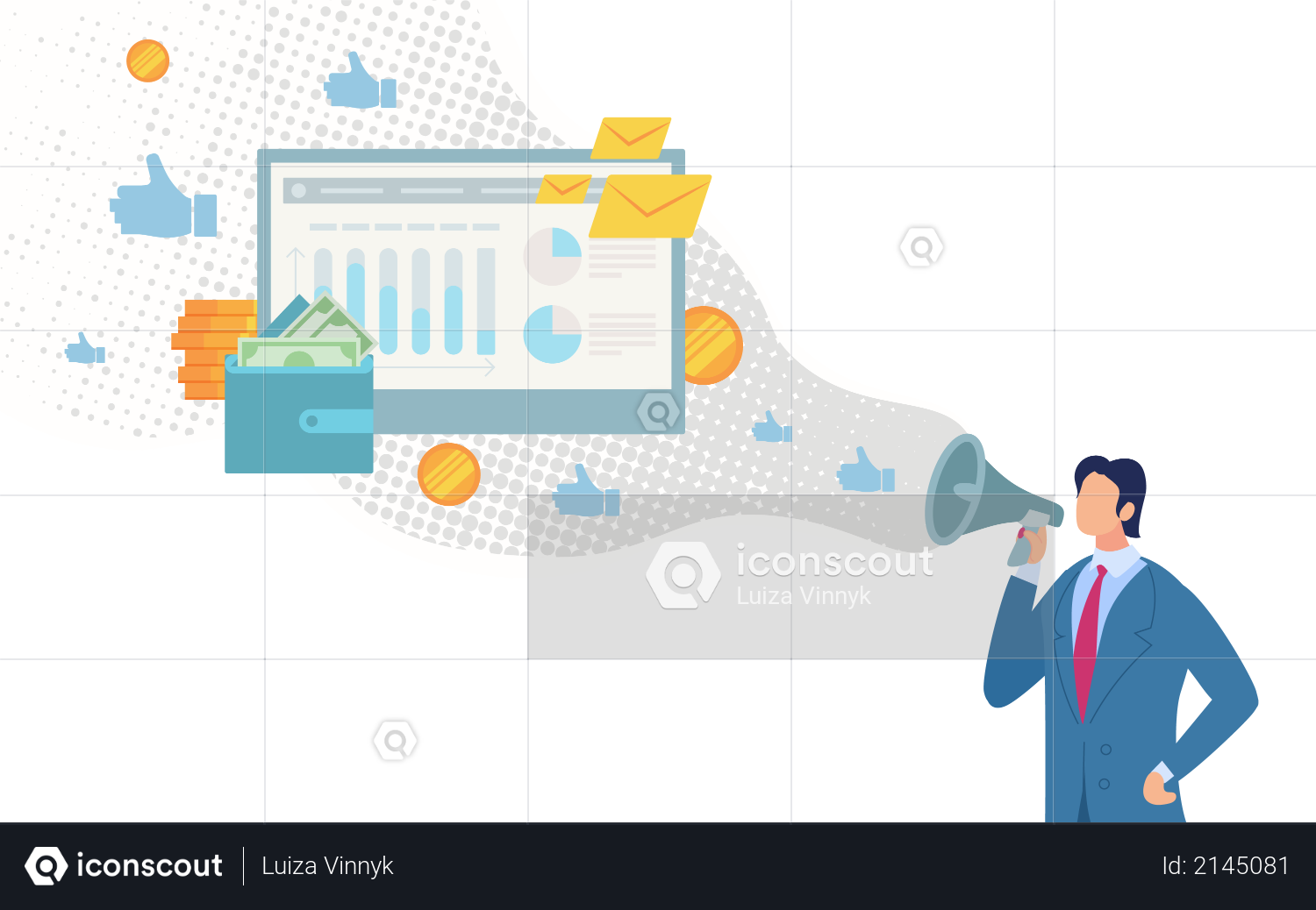 Successful Digital Marketing Strategy Illustration