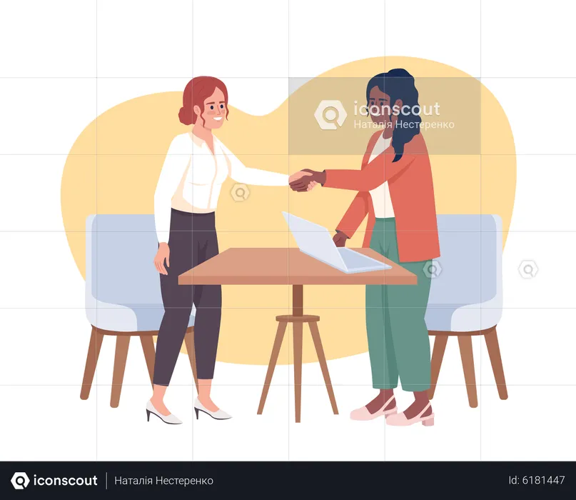 Successful employment interview  Illustration