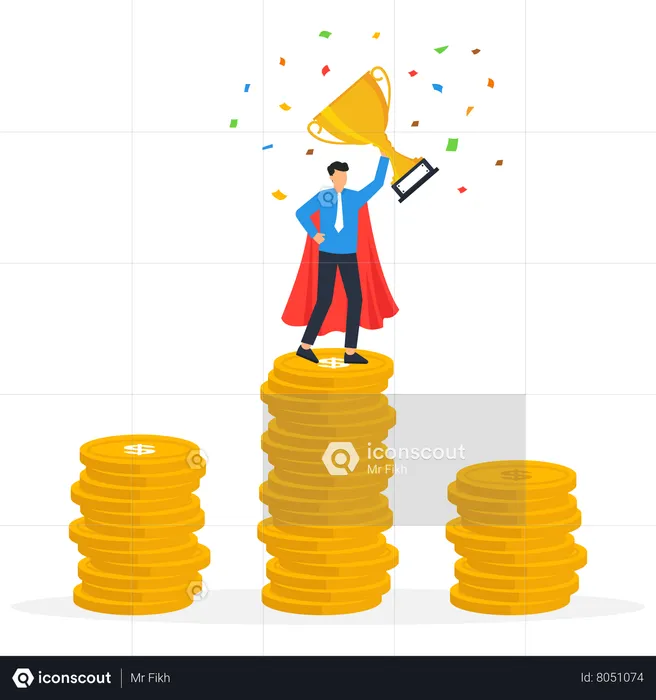 Successful investor in the market  Illustration