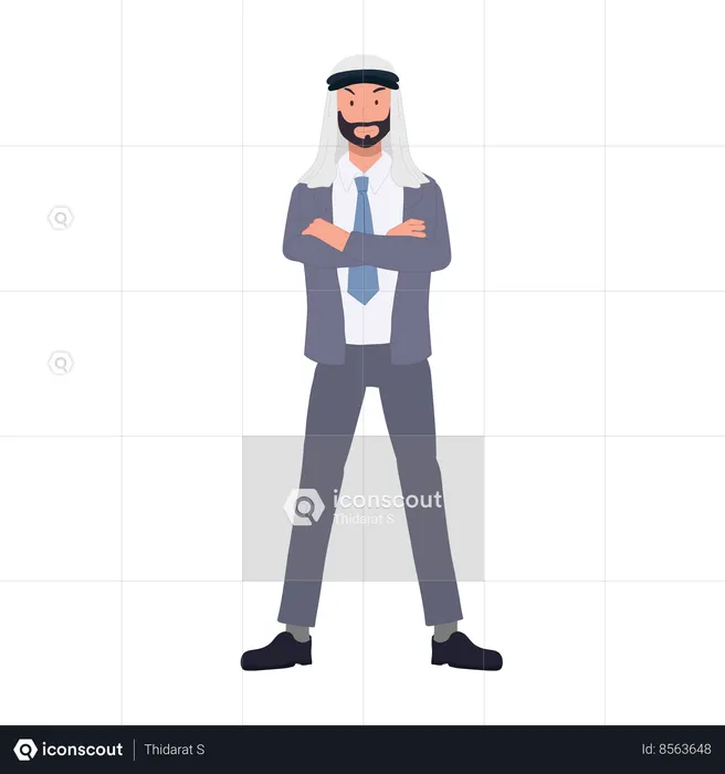 Successful Middle Eastern Entrepreneur in Formal Suit  Illustration