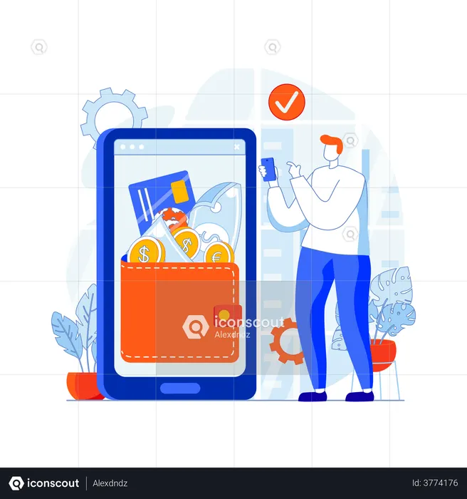 Successful online payment  Illustration