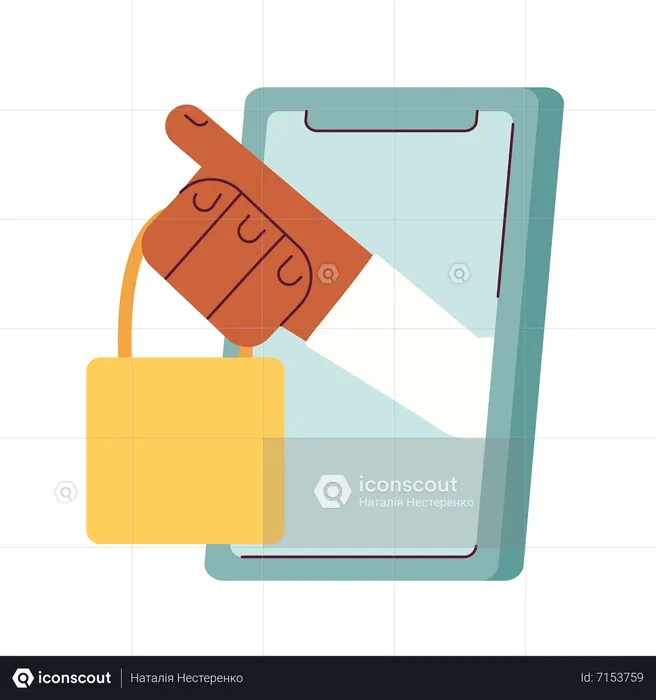 Successful shopping experience with mobile app  Illustration