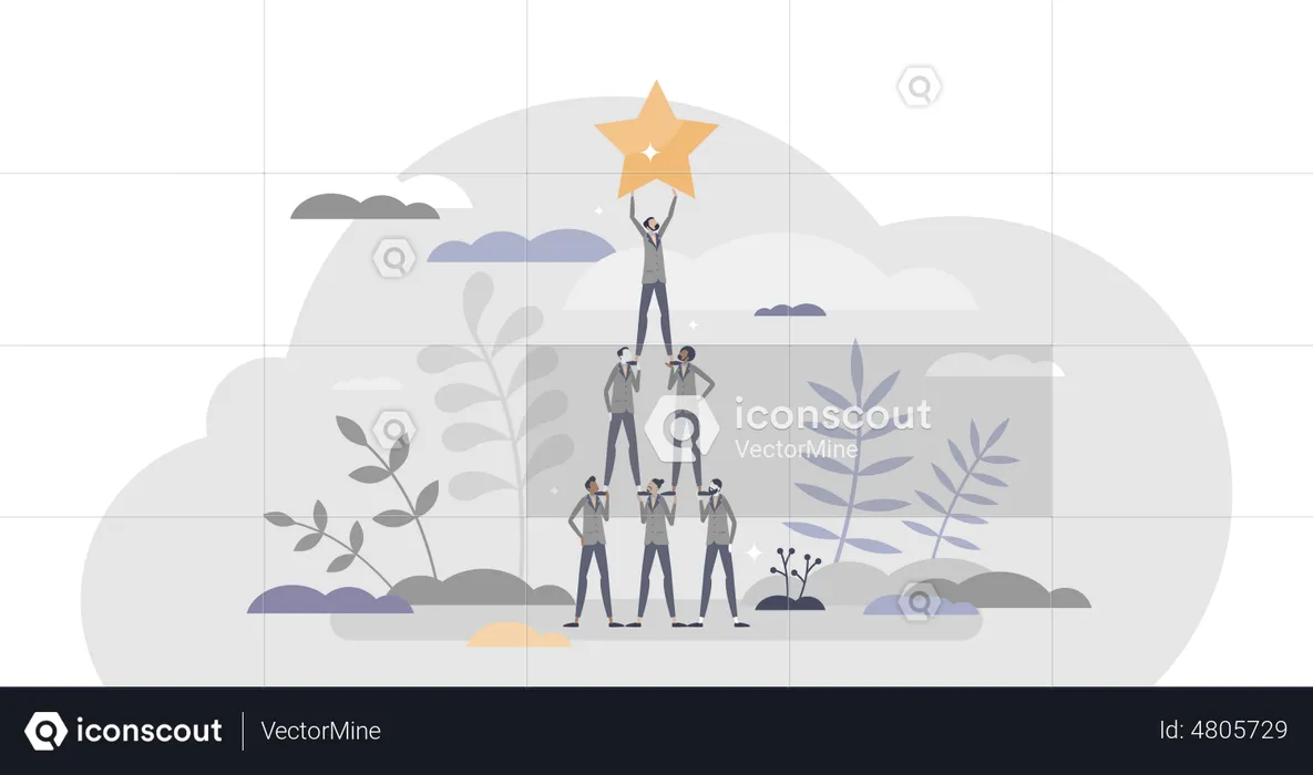 Successful team achievement  Illustration