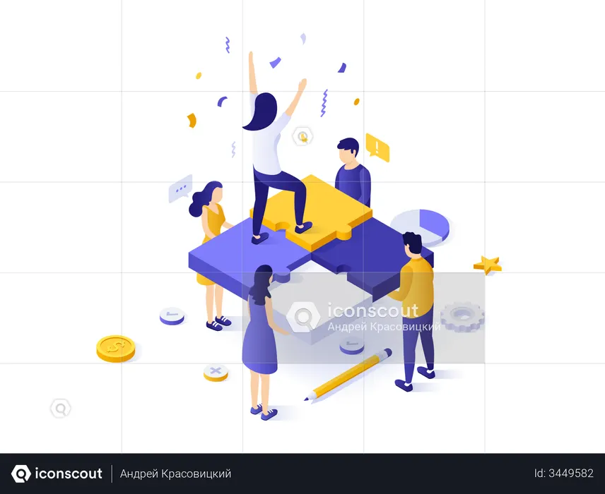 Successful teamwork  Illustration