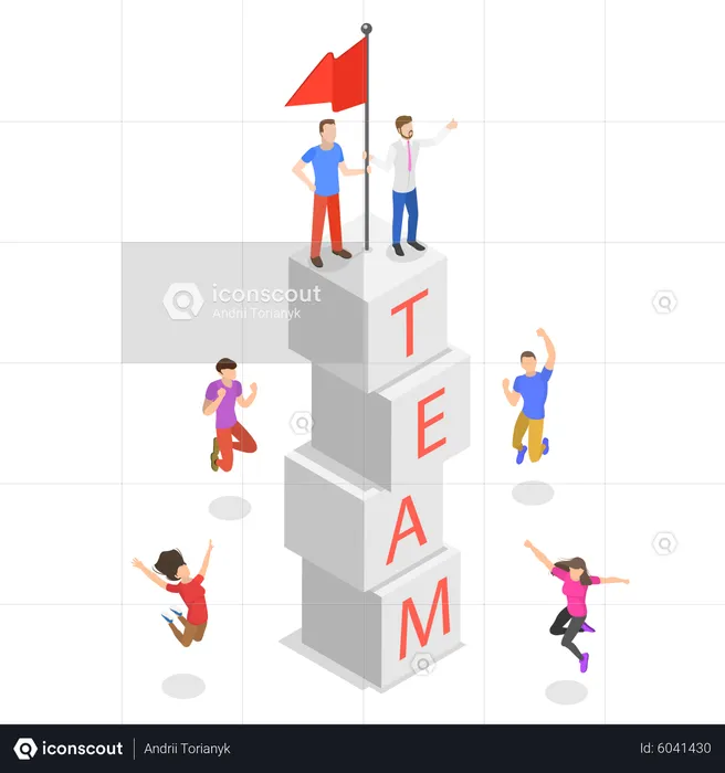 Successful teamwork  Illustration