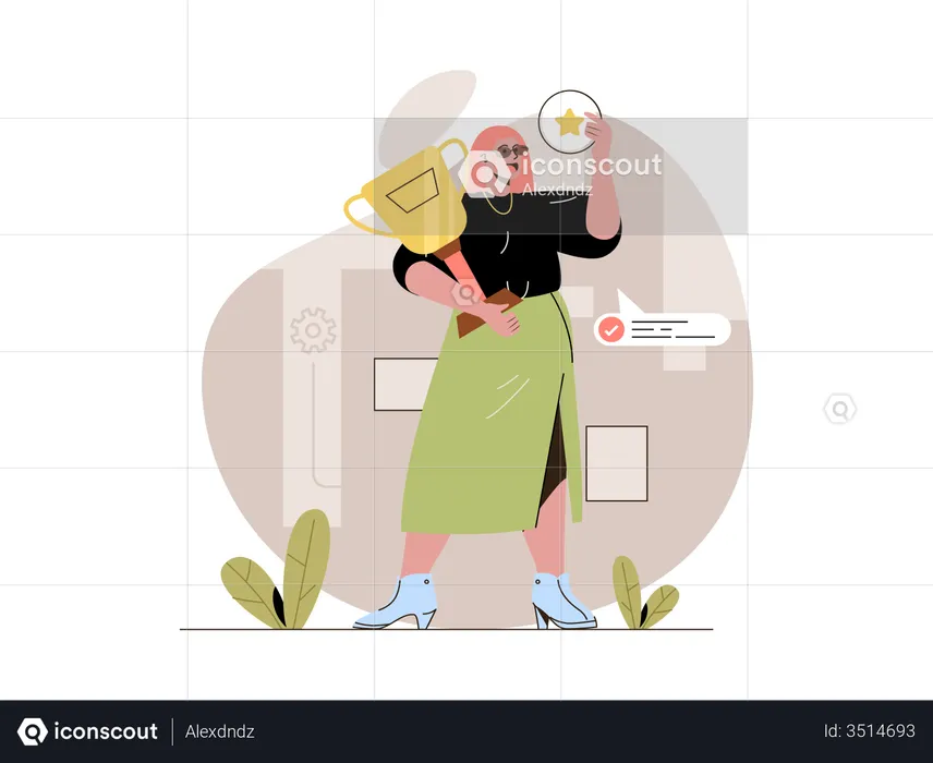 Successful working woman  Illustration