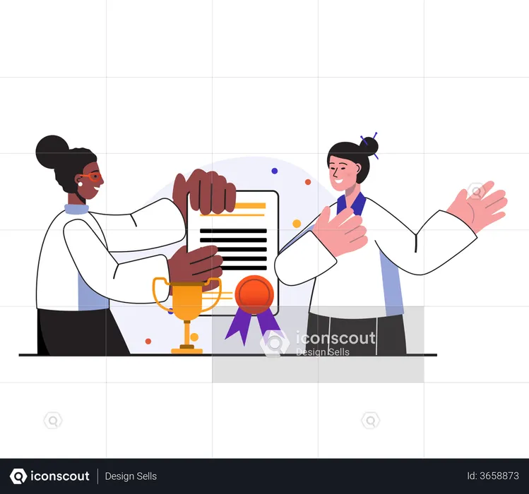 Successful working woman  Illustration