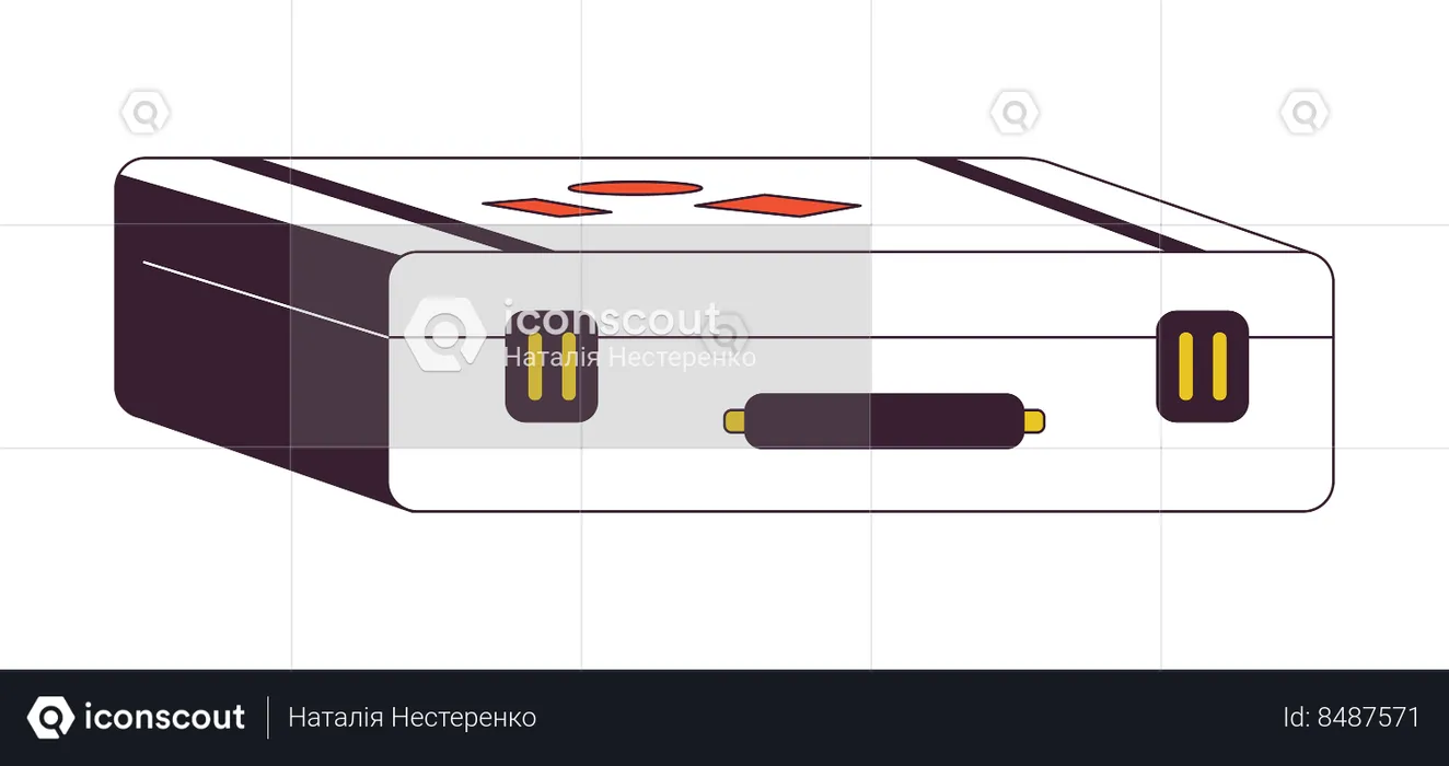 Suitcase with travel stickers  Illustration