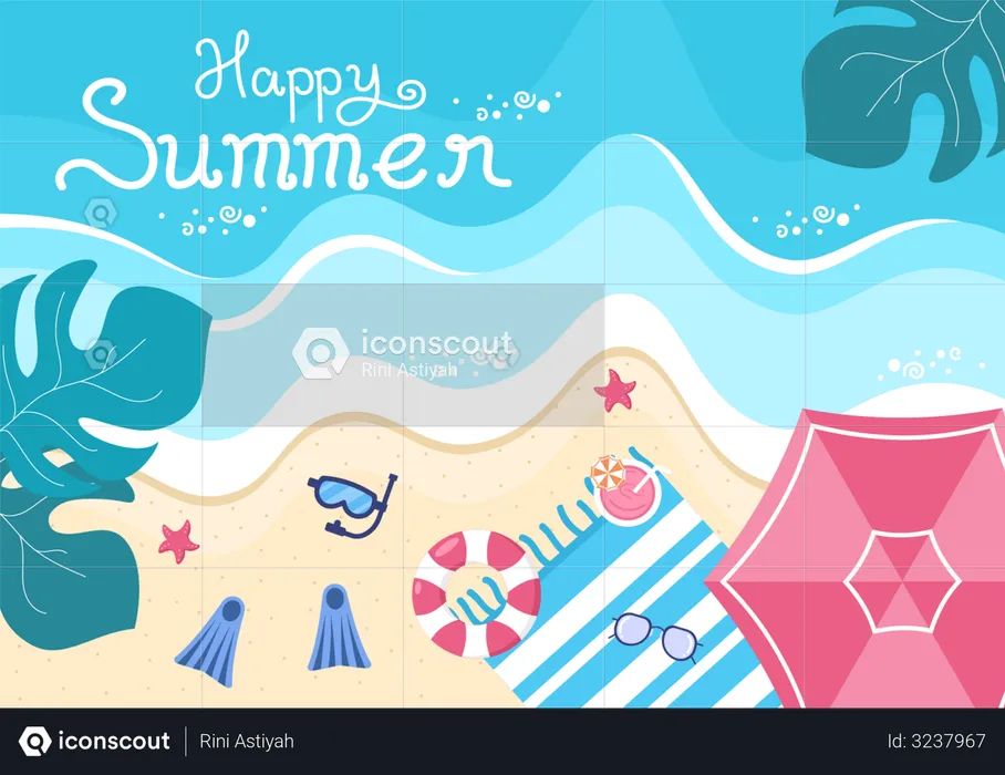 Summer Beach  Illustration