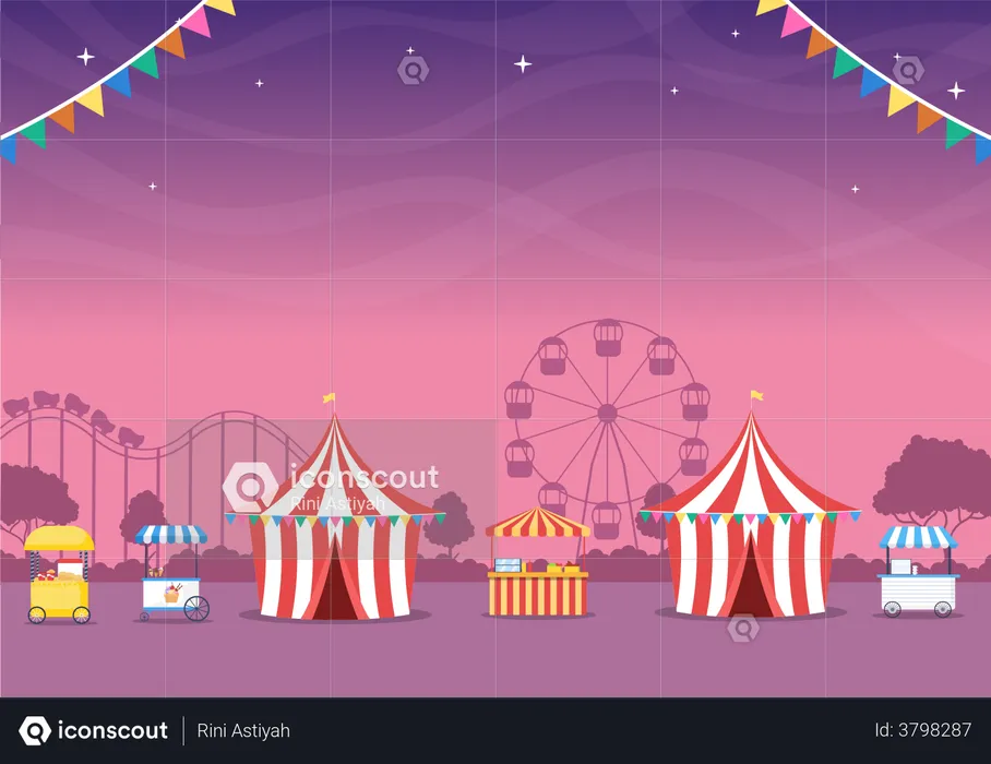 Summer fair carnival  Illustration