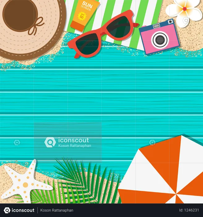 Summer holiday background  Illustration