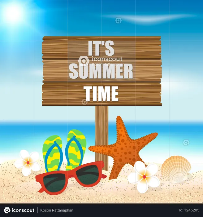 Summer holiday background  Illustration