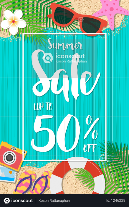 Summer sale background Illustration