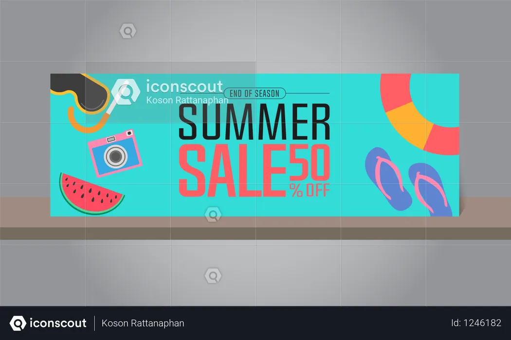 Summer  Sale Banner  Illustration