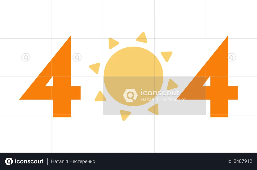 Summer sun error 404  Illustration
