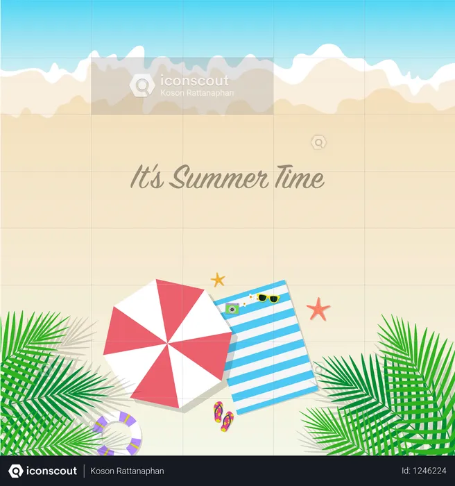 Summer time background  Illustration