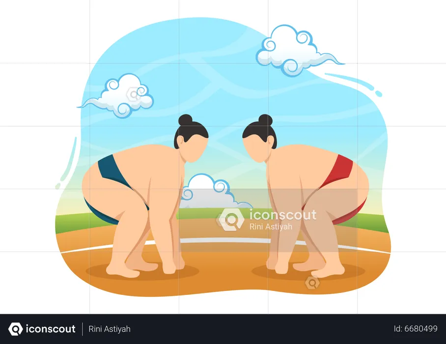 Sumo Fight  Illustration