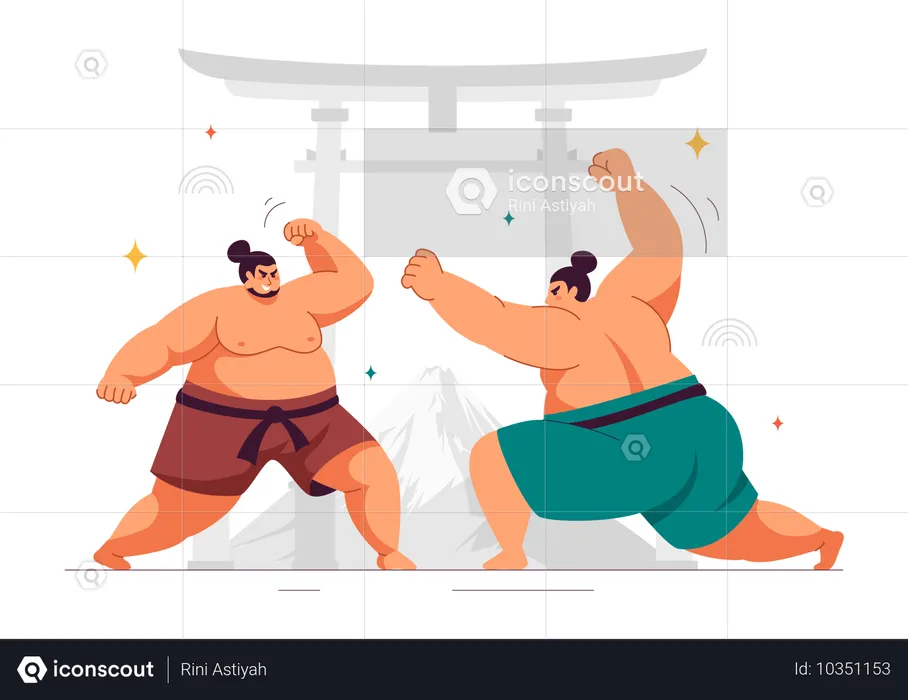 Sumo Fight  Illustration