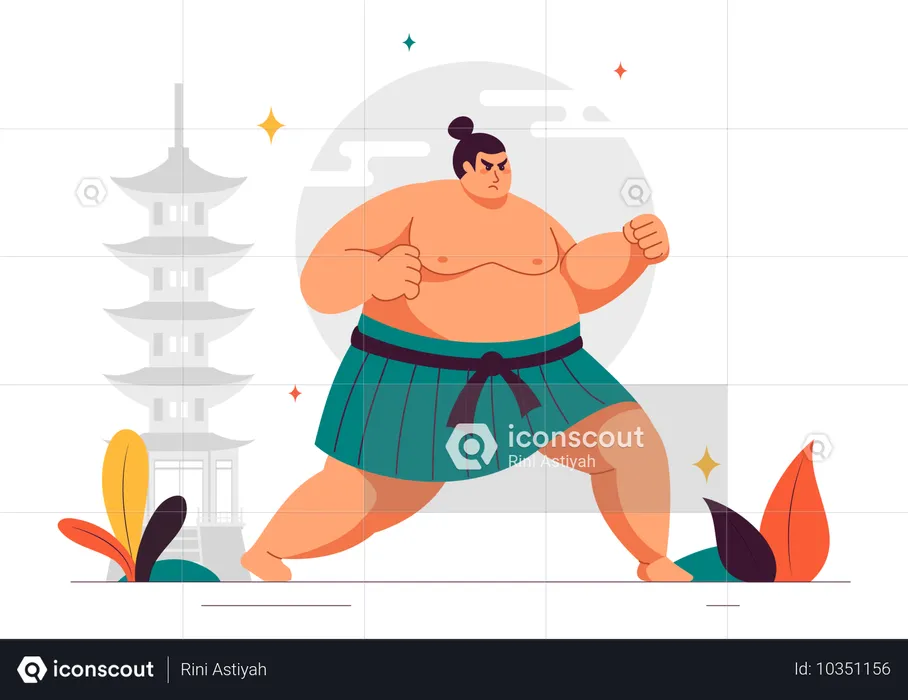 Sumo Wrestler  Illustration