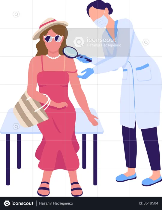 Sunburnt patient  Illustration