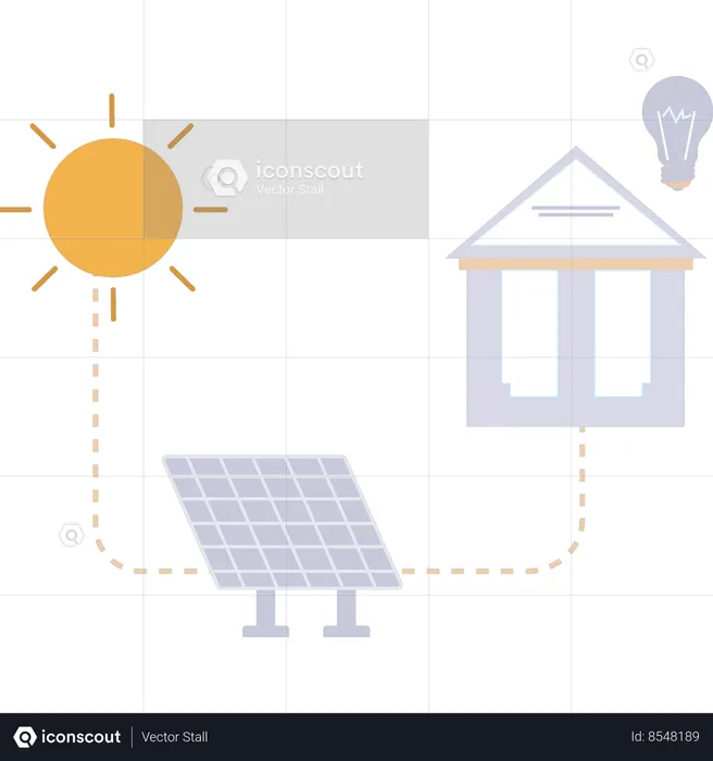 Sunlight is used in homes  Illustration