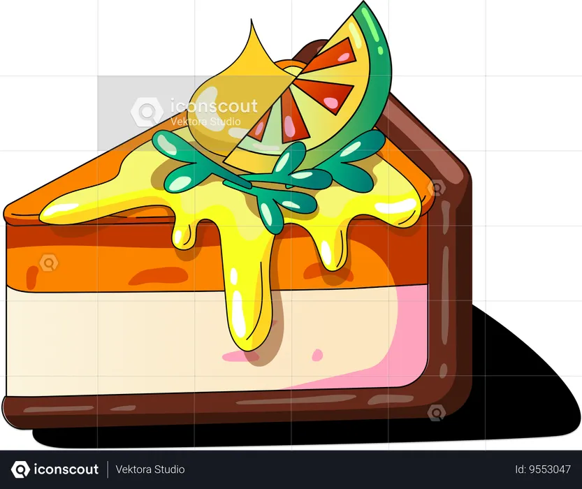 Sunset Citrus Cake  Illustration