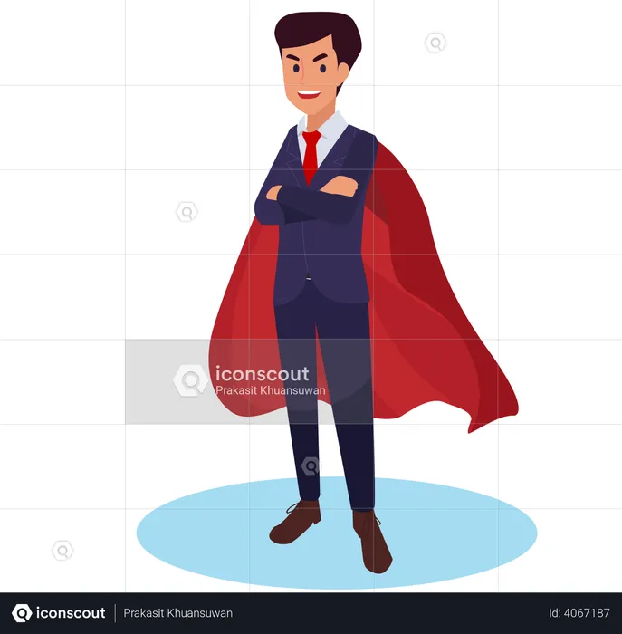 Super businessman  Illustration