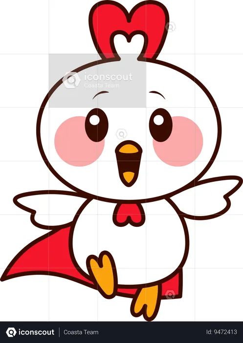 Super Cute Chicken  Illustration