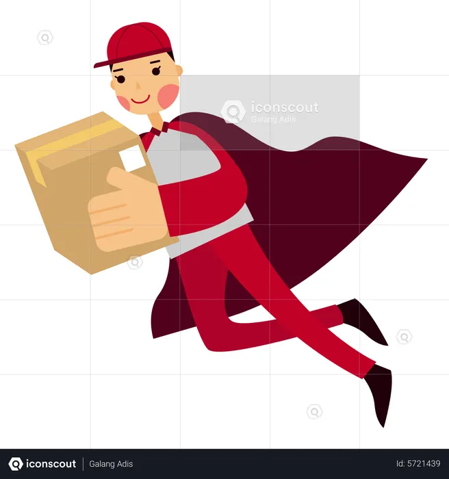 Caixa de entrega Super Deliveryman  Ilustração