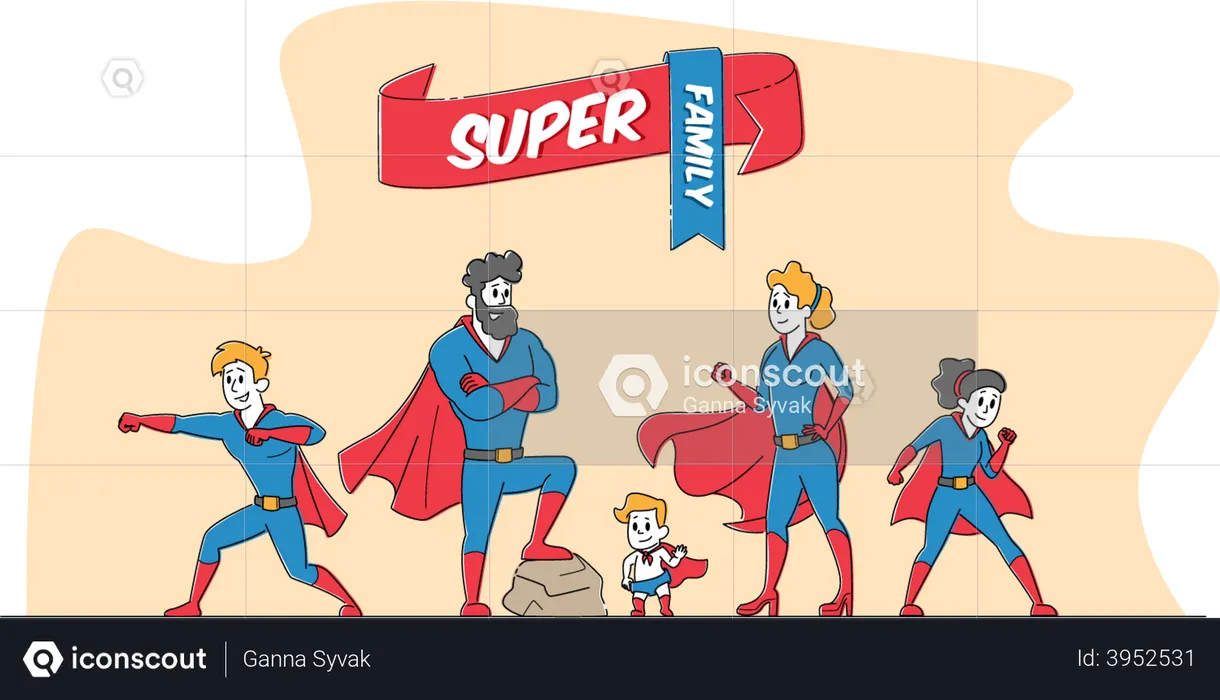 Super Family  Illustration