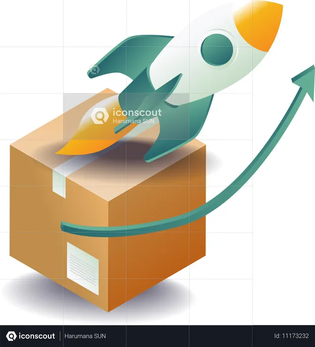 Super fast package delivery  Illustration