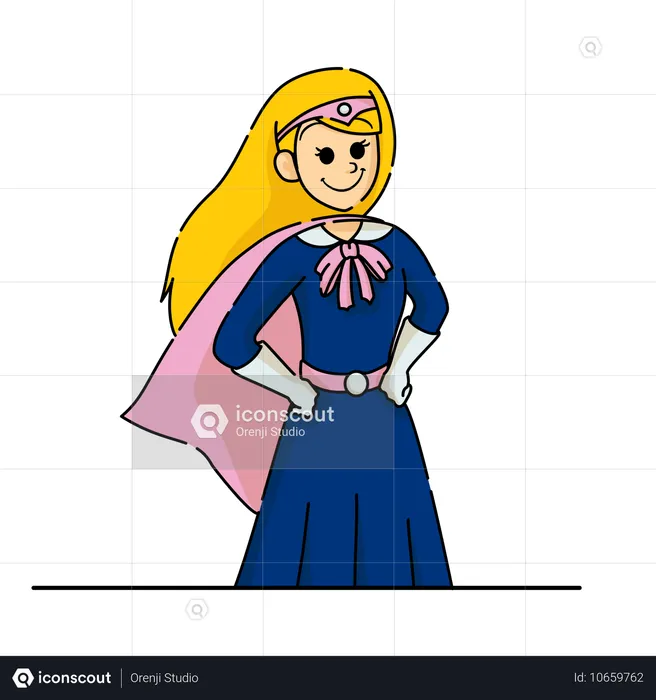 Super girl giving standing pose  Illustration