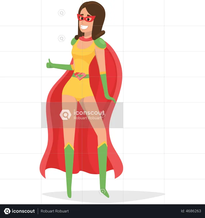 Super girl showing thumbs up  Illustration