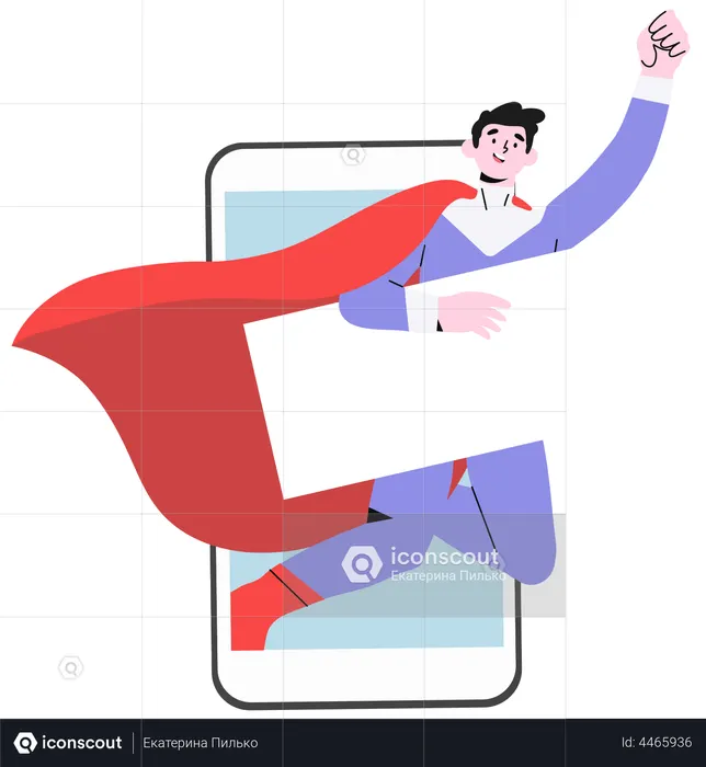 Super-héros tenant une bannière vierge  Illustration